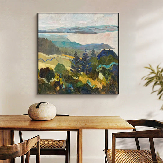 LANDSCAPE PAINTING, AN IMMENSE FOREAST, HAND-PAINTED CANVAS