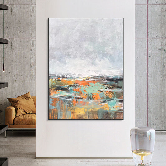 ABSTRACT PAINTING, SPRING, HAND-PAINTED CANVAS