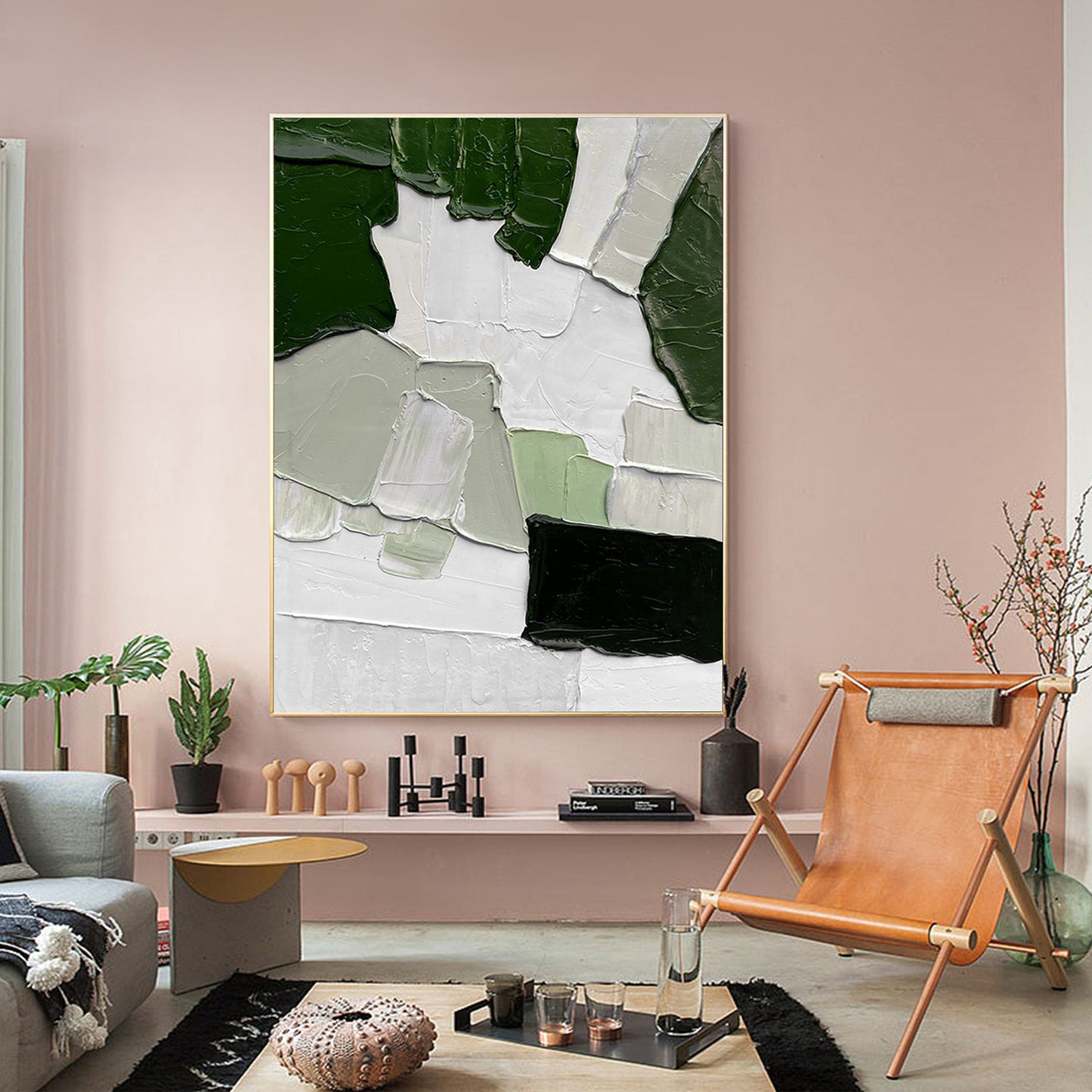 MINIMALIST PAINTING,NEW ROUND,HAND-PAINTED CANVAS
