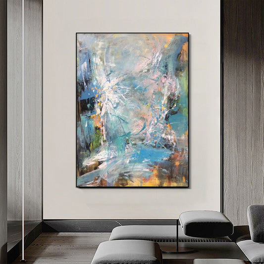 ABSTRACT PAINTING, GALAXY WORLD, HAND-PAINTED CANVAS