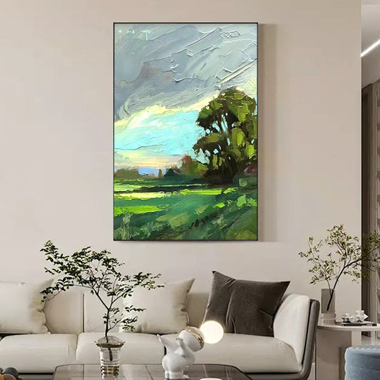 LANDSCAPE PAINTING, FRAGRANT, HAND-PAINTED CANVAS