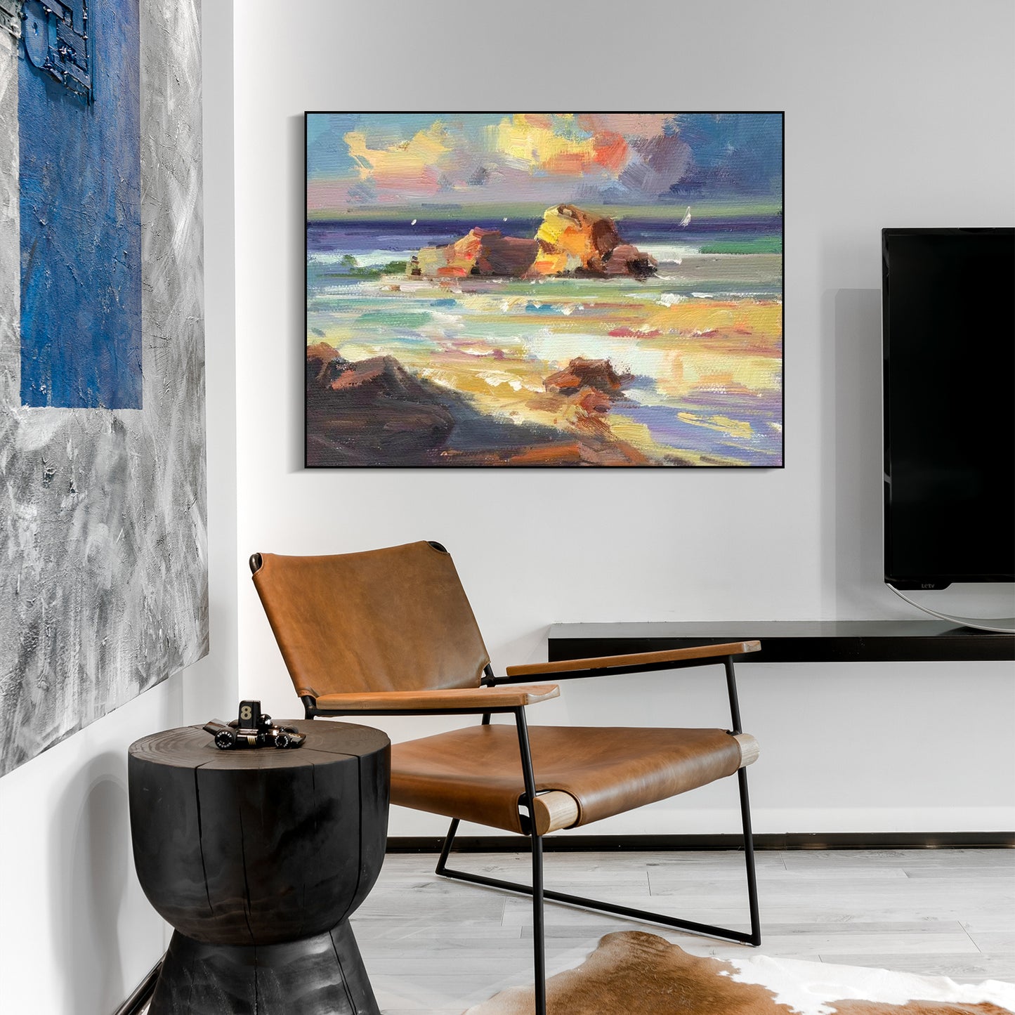 LANDSCAPE PAINTING, RIOTOUS PROFUSION, HAND-PAINTED CANVAS