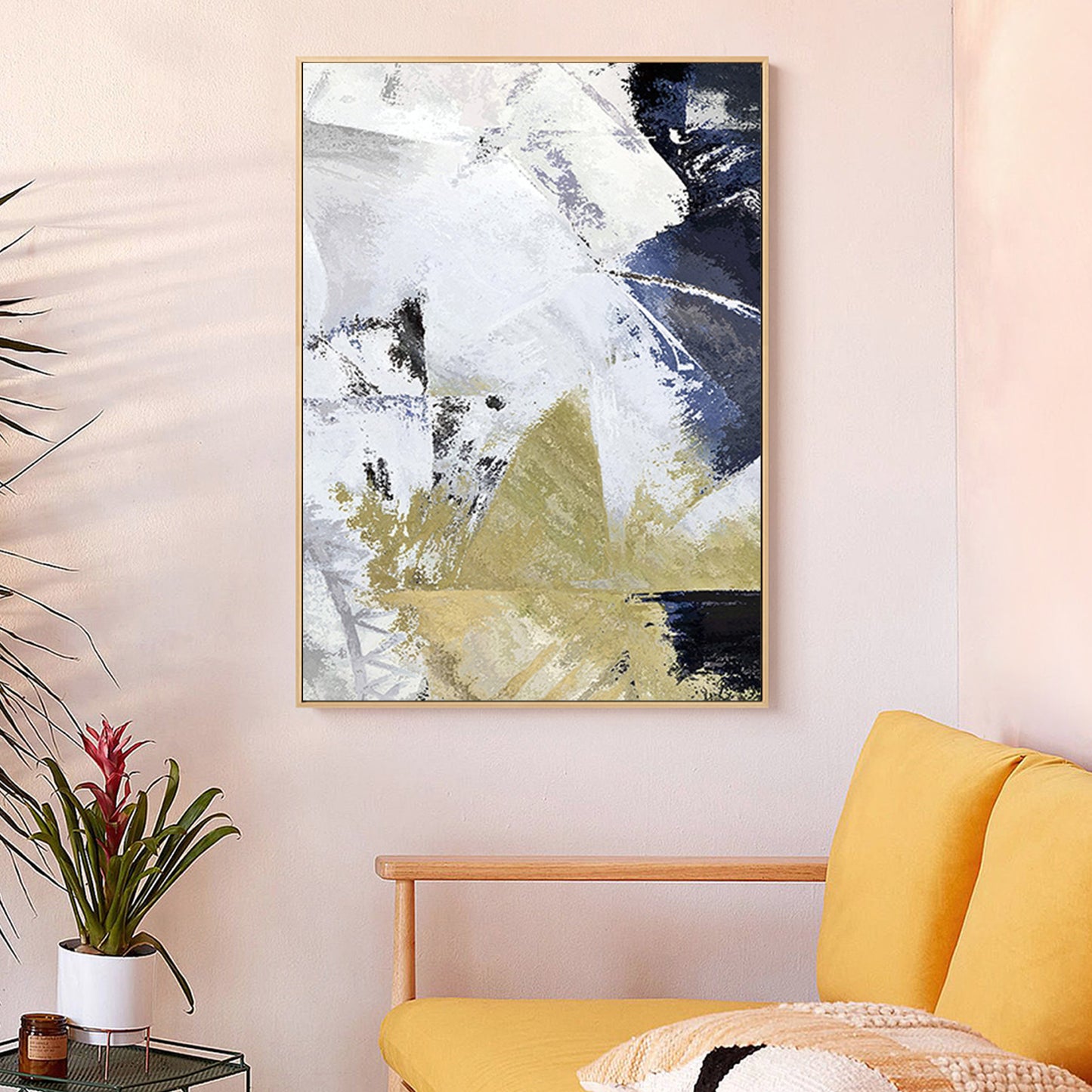 ABSTRACT PAINTING, BREAKTHROUGH, HAND-PAINTED CANVAS