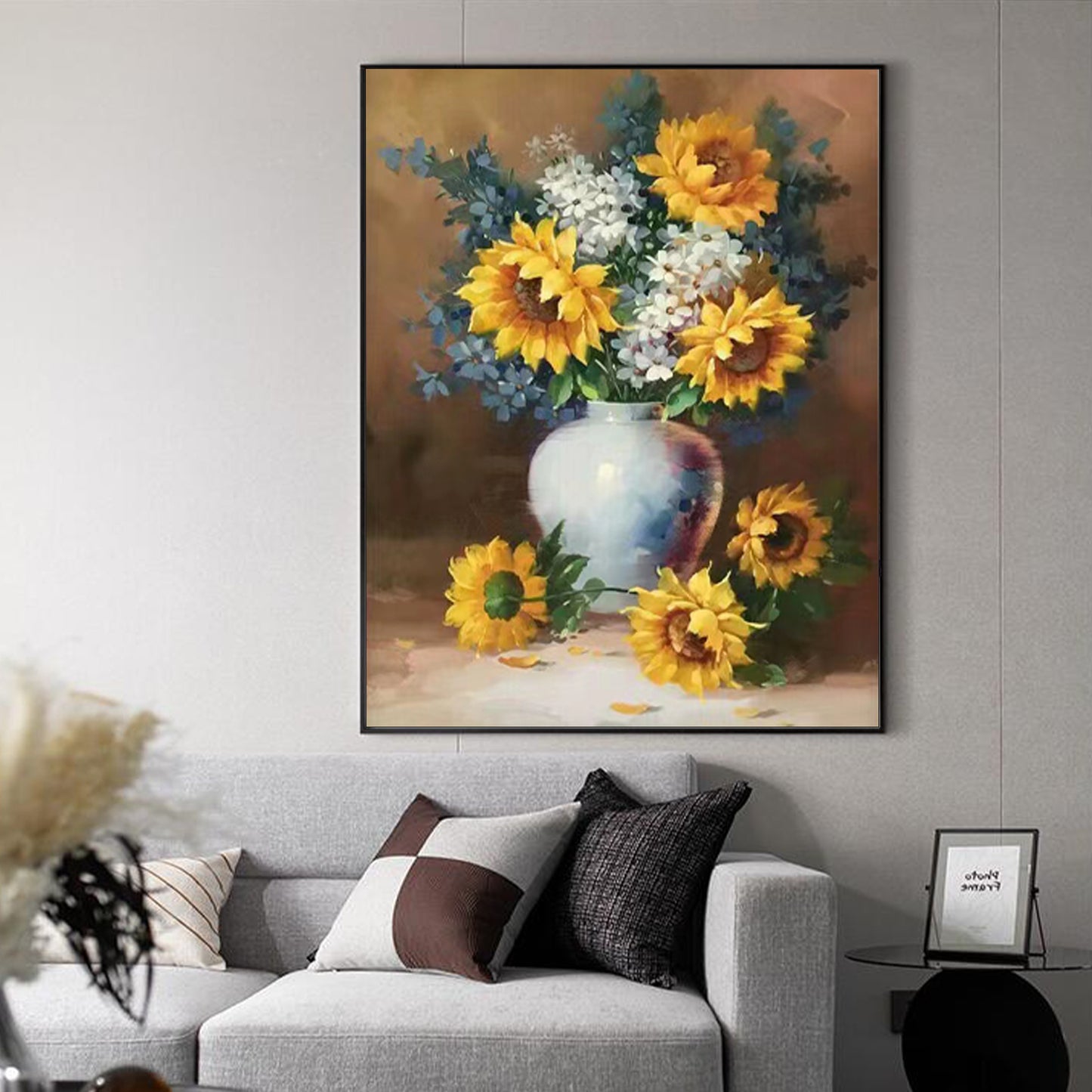 FLOWER PAINTING, CLASS SUNFLOWER, HAND-PAINTED CANVAS