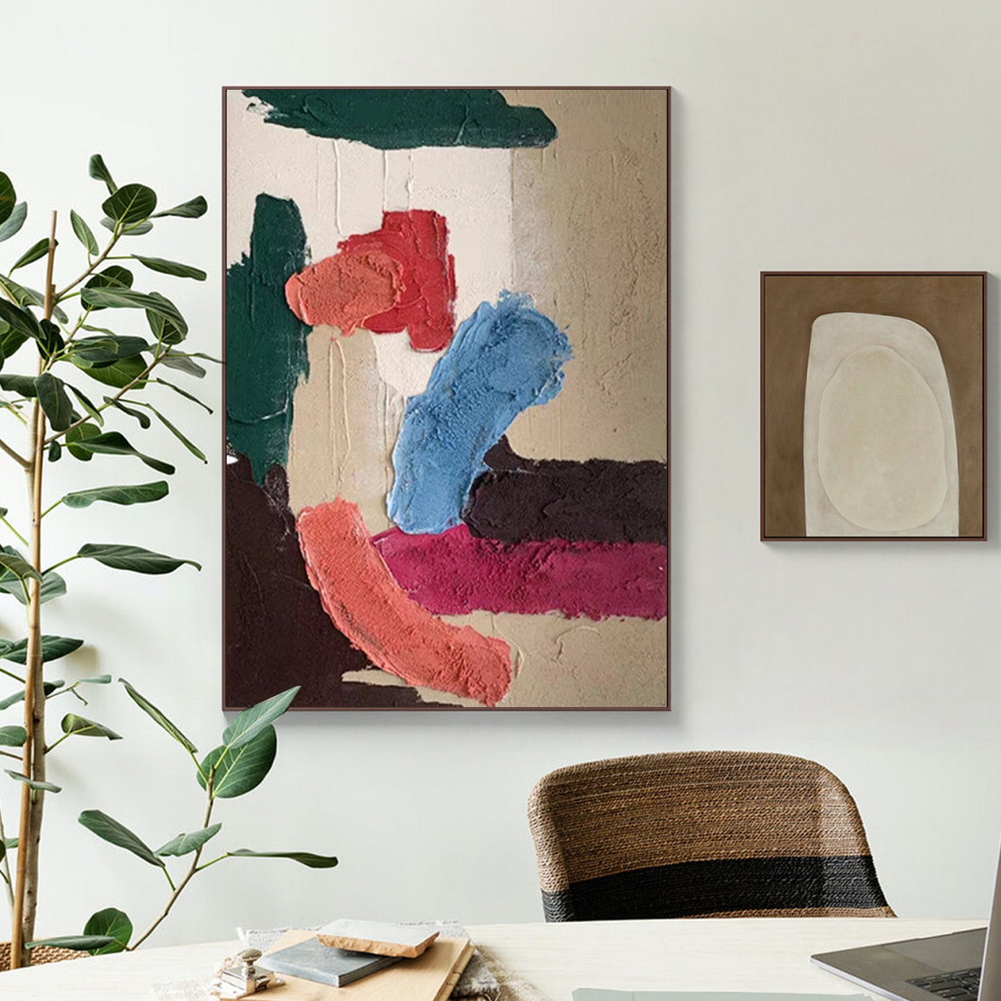 MINIMALIST PAINTING,JOY,HAND-PAINTED CANVAS