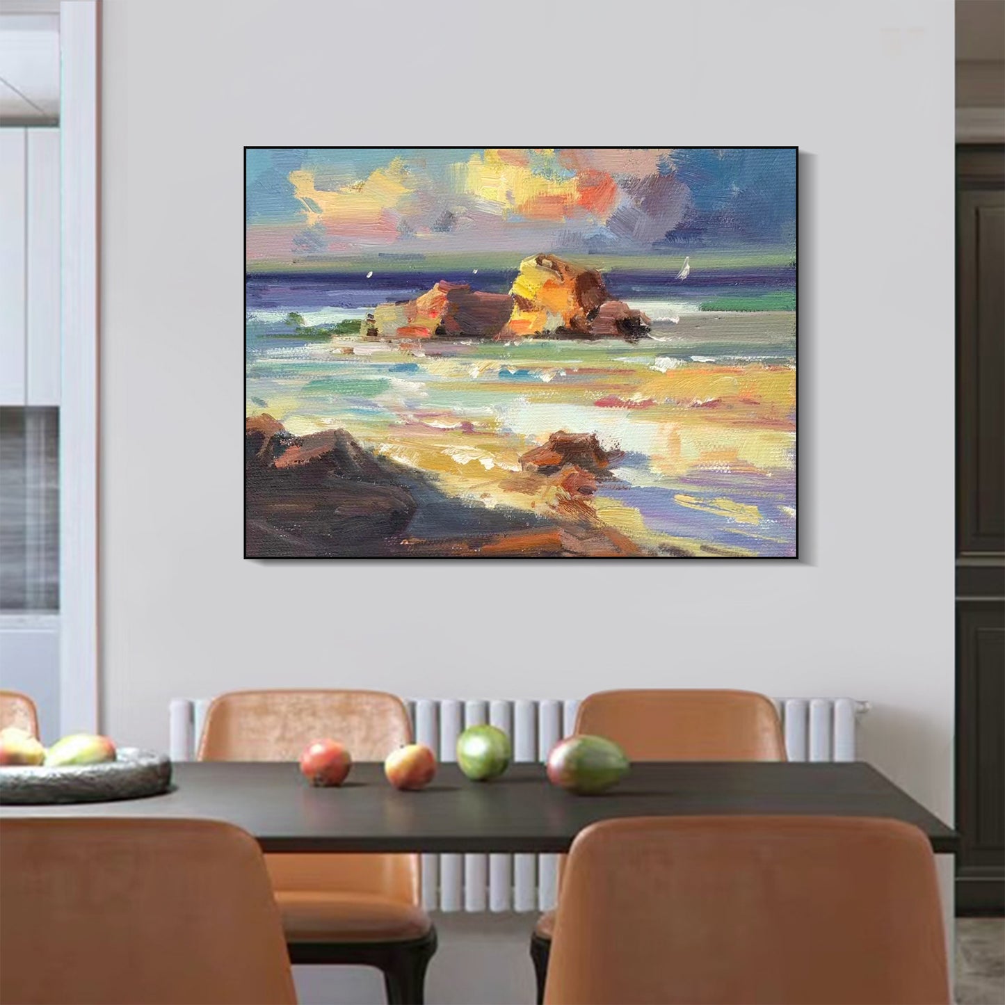 LANDSCAPE PAINTING, RIOTOUS PROFUSION, HAND-PAINTED CANVAS