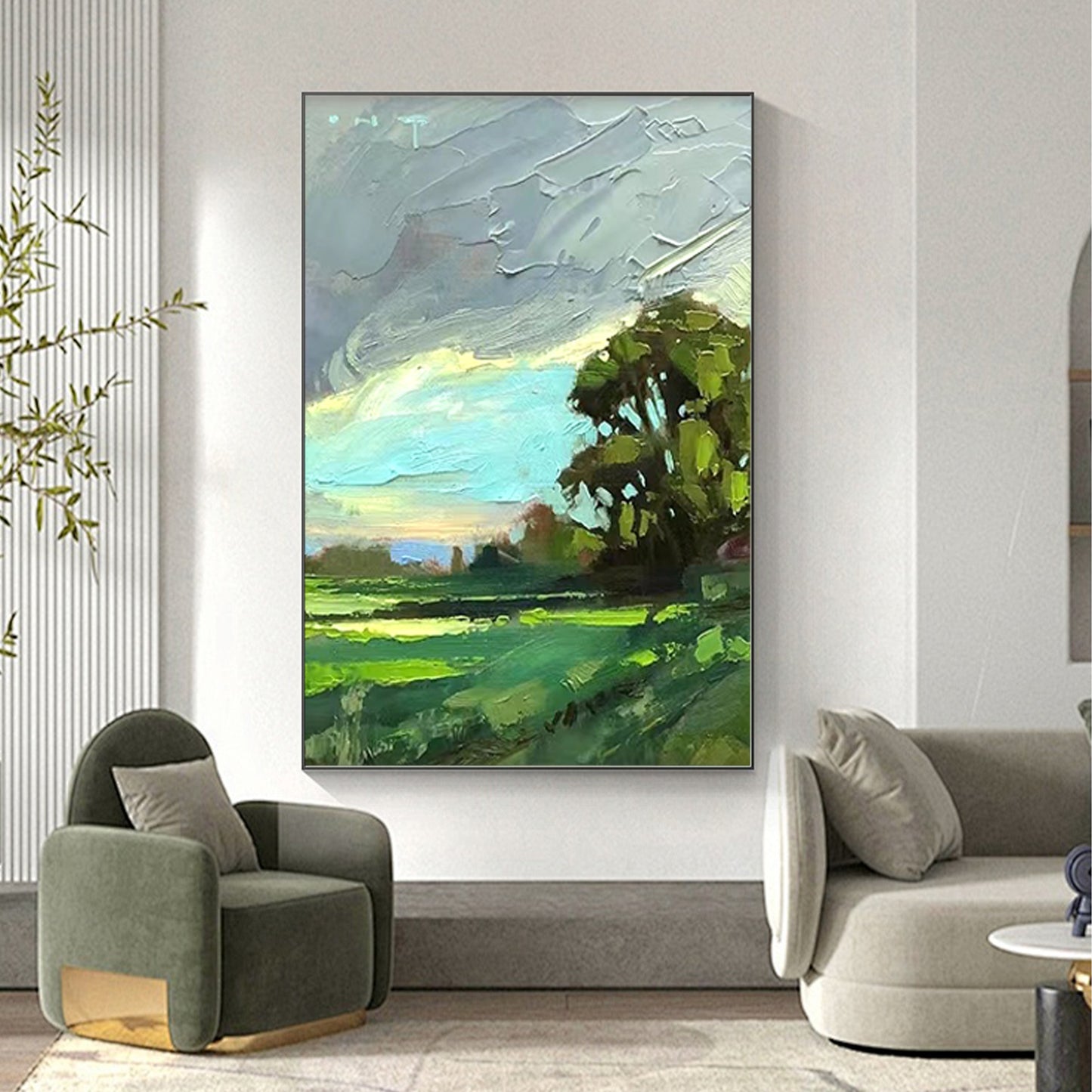 LANDSCAPE PAINTING, FRAGRANT, HAND-PAINTED CANVAS