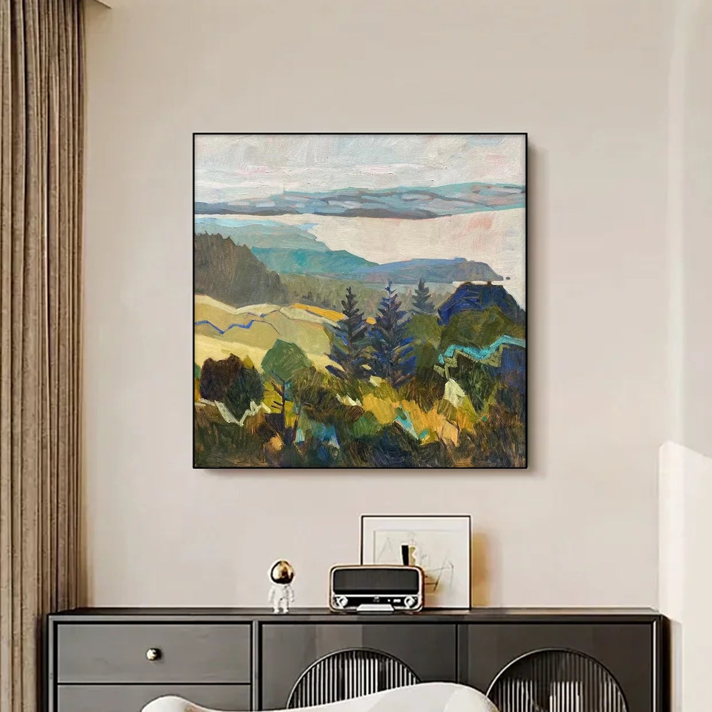 LANDSCAPE PAINTING, AN IMMENSE FOREAST, HAND-PAINTED CANVAS