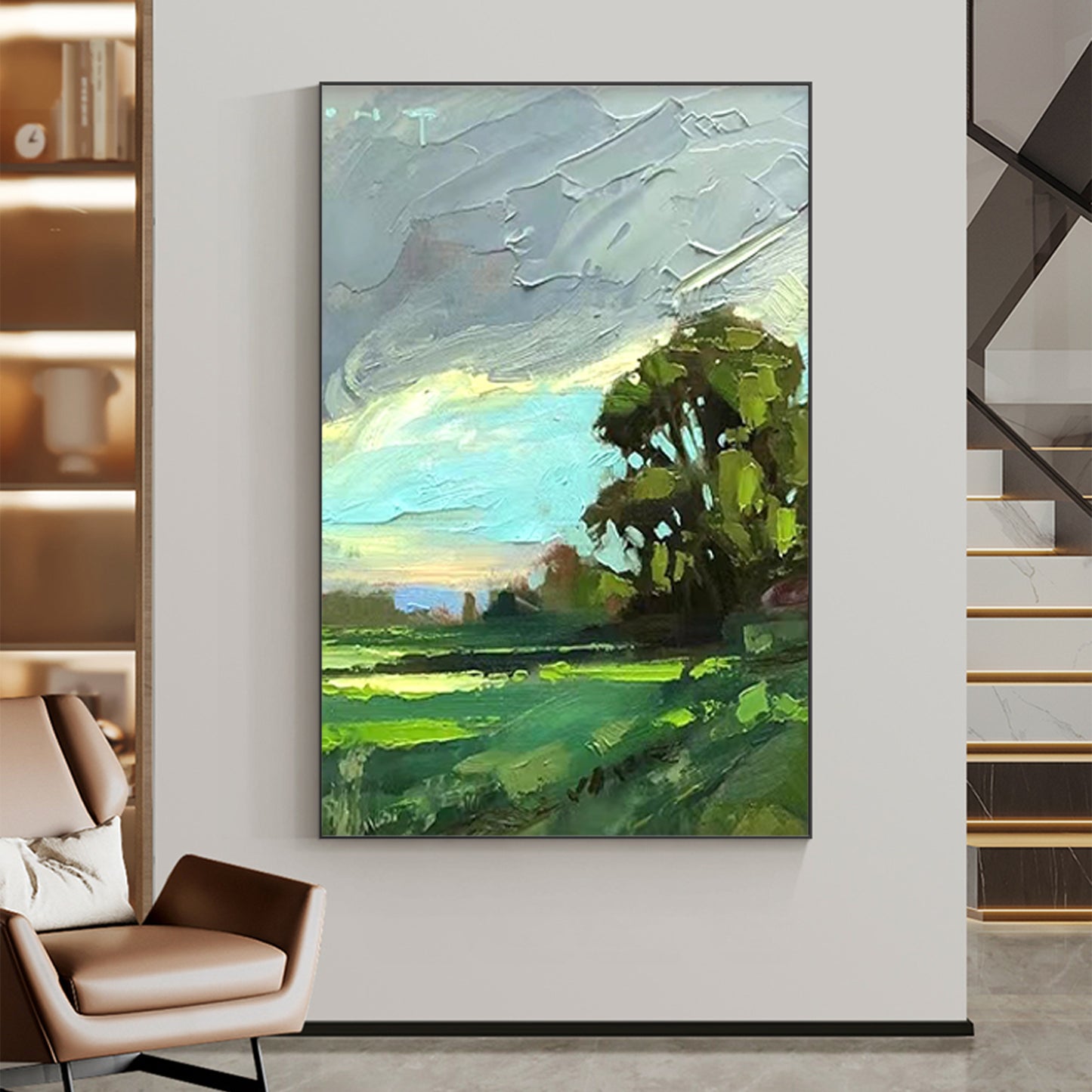 LANDSCAPE PAINTING, FRAGRANT, HAND-PAINTED CANVAS
