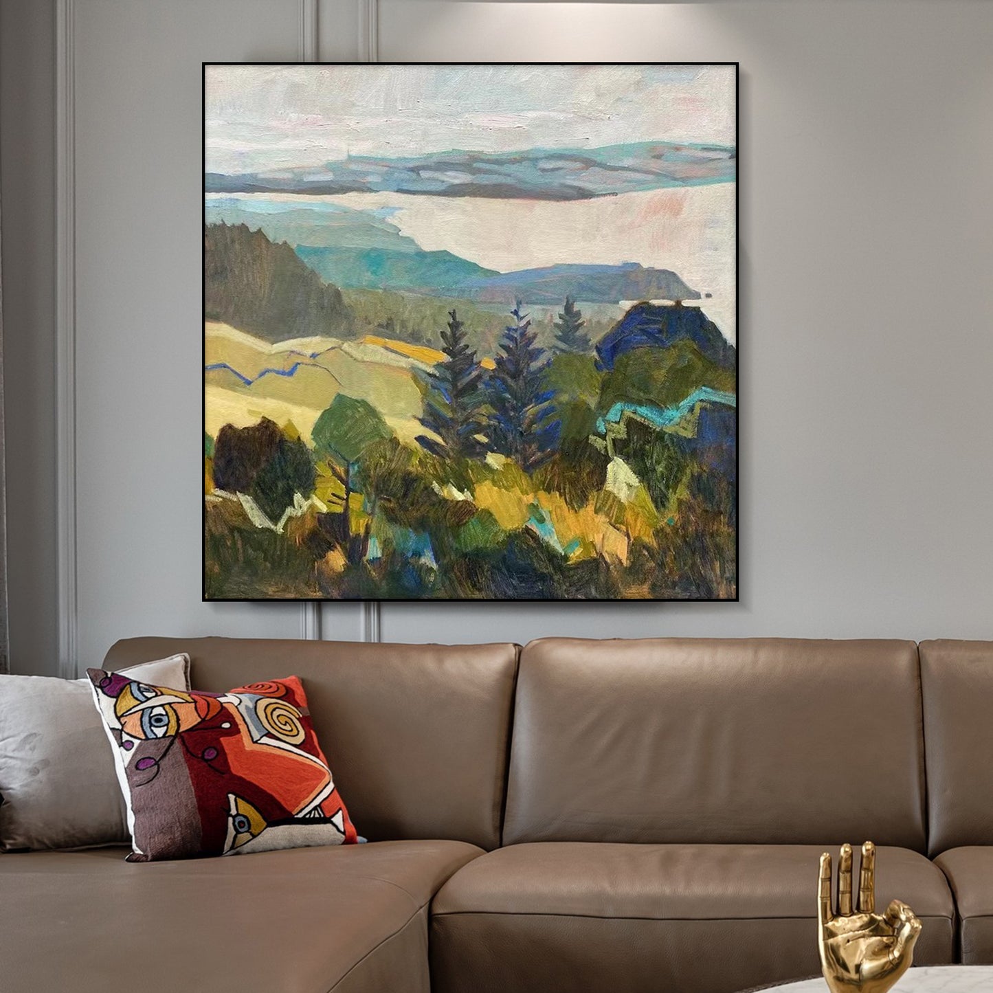 LANDSCAPE PAINTING, AN IMMENSE FOREAST, HAND-PAINTED CANVAS