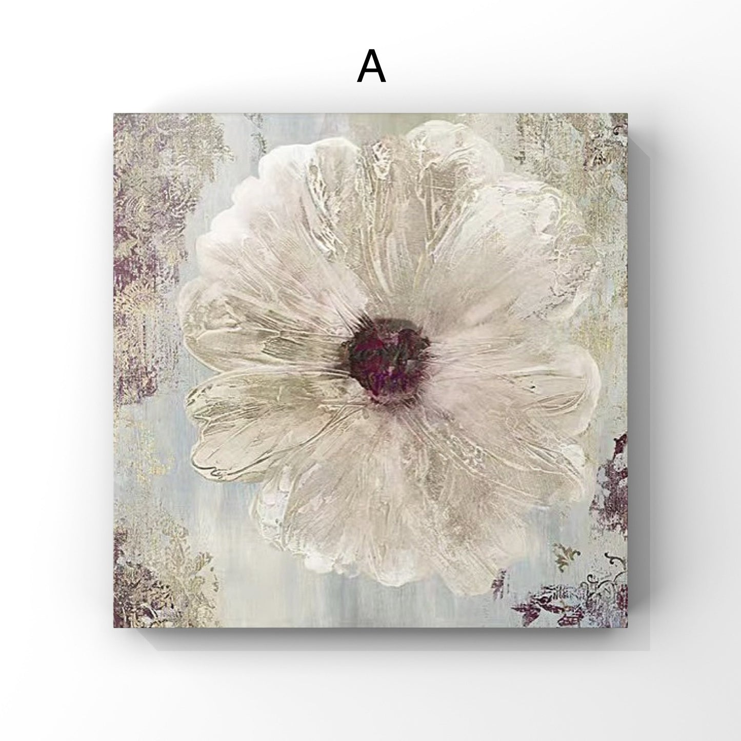 SET OF 2 BLOOM FLOWER, HAND-PAINTED CANVAS, FLOWER PAINTING