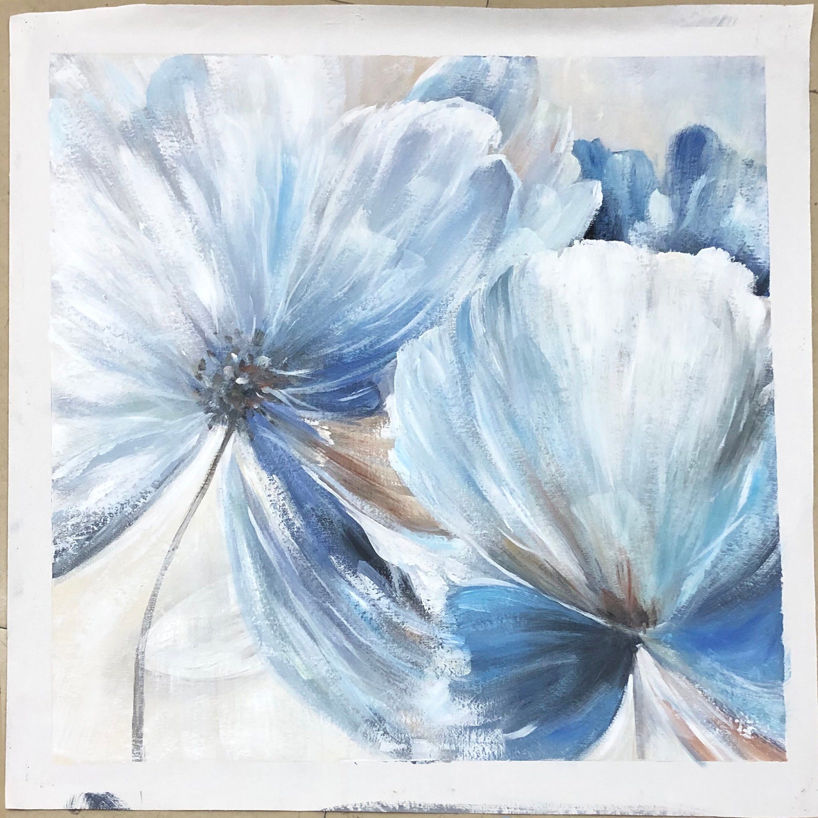 Two Blue Flower Draw: Wall Art Australia