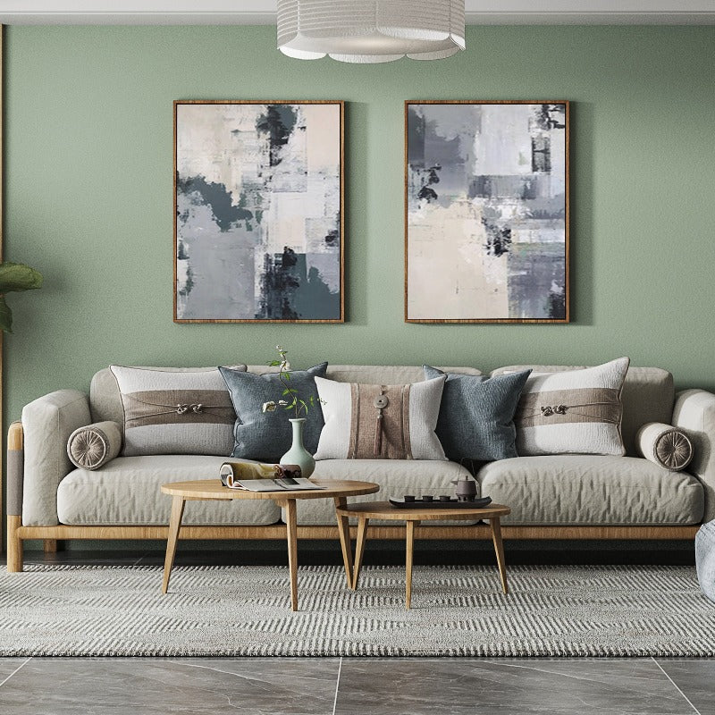 Set of 2 Abstract Painting Australia, Grey Dream, Hand-painted Canvas,artist of abstract expressionism,,artist of abstractionism,artist of contemporary arts