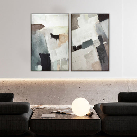 ABSTRACT PAINTING, DIM WORLD, HAND-PAINTED CANVAS