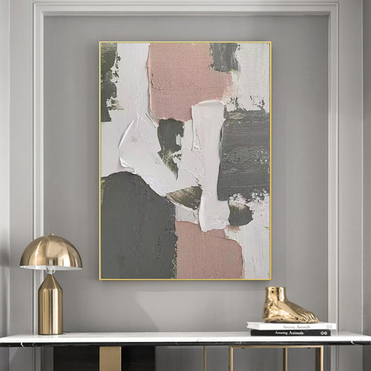 ABSTRACT PAINTING, BEAUTY AND THE BEAST, HAND-PAINTED CANVAS