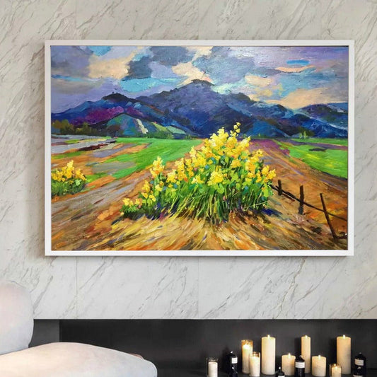 Roadside Flower, Landscape Painting Australia, Hand-painted Canvas,best charcoal sketches ,best chinese photographers,best contemporary abstract artists,best contemporary abstract painters