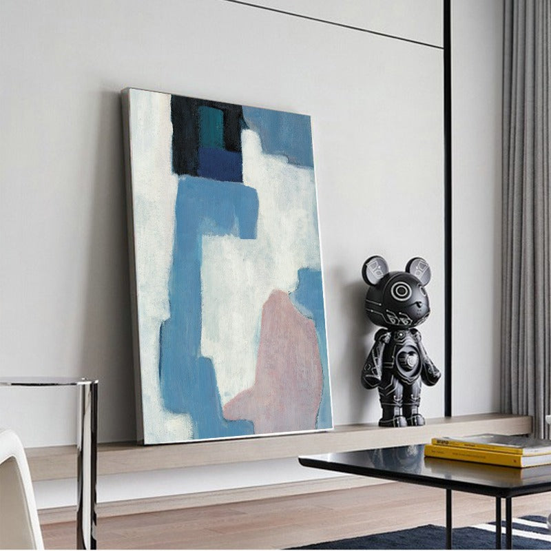 Navy Shaped, Abstract Painting Australia, Hand-painted Canvas,artwork made by contemporary artist,,artwork malaysia,artwork marketplace,artwork of a contemporary artist