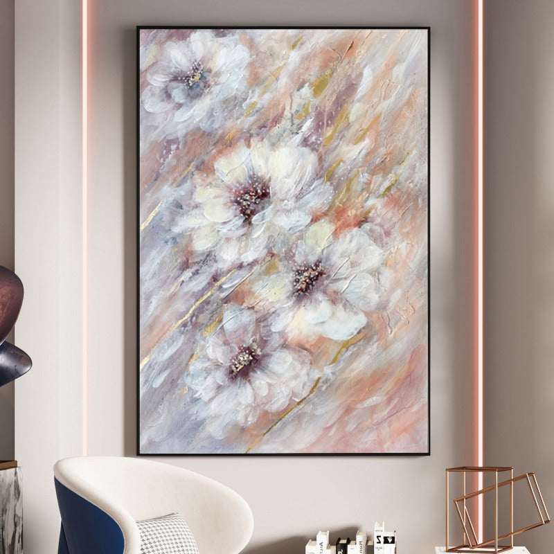 FLORAL PAINTING, WHITE FLOWER, HAND-PAINTED CANVAS,claude monet impressionism paintings,claude monet modern art style,claude monet post impressionism,claude monet short brush strokes,claude monet tate,clay artists famous,clay pottery artists,clay sculpture artists