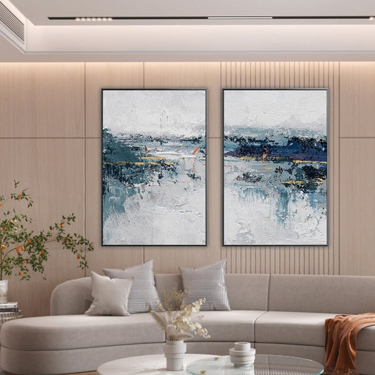 Lakeside, Abstract Painting Australia, Hand-painted Canvas  art statues for sale | art student paintings for sale | art students work for sale | art studio wall