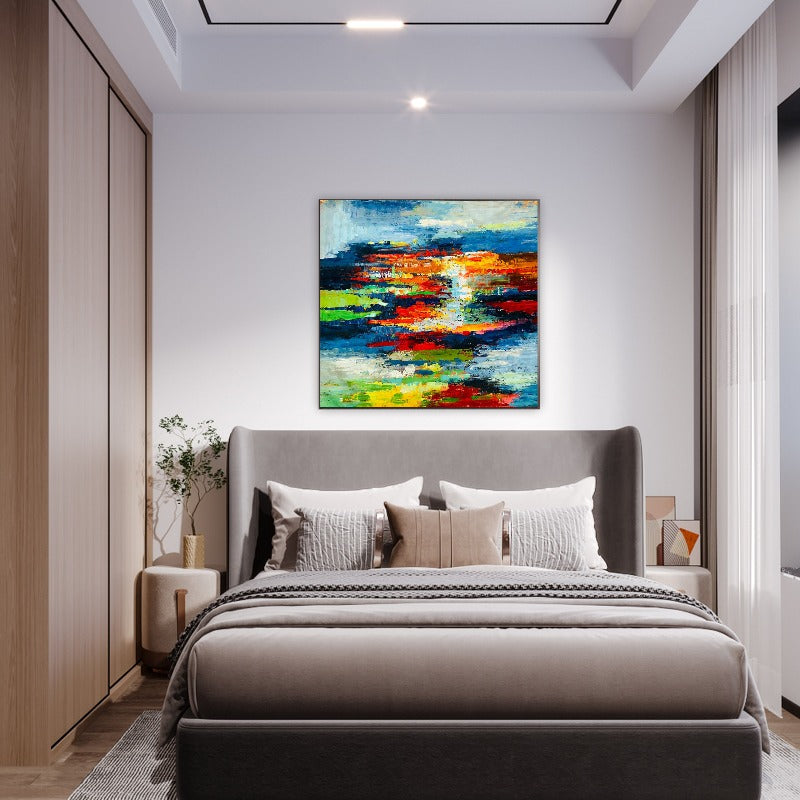 Peaceful Lake, Landscape Painting Australia, Hand-painted Canvas,best kinetic sculptures,best korean photographers,best la galleries,best landscape painters
