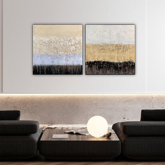 SET OF 2, APPROACHING, HAND-PAINTED CANVAS