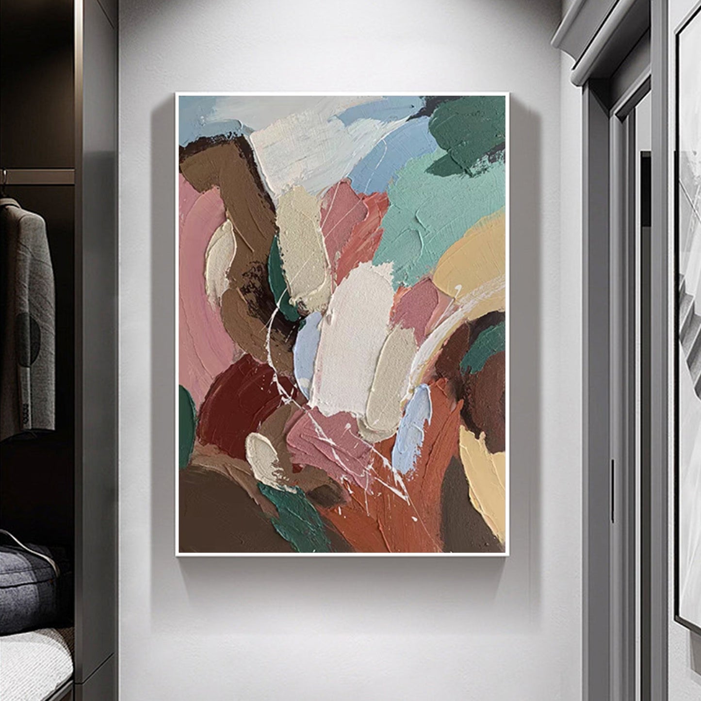 ABSTRACT PAINTING, DANCING ELF , HAND-PAINTED CANVAS