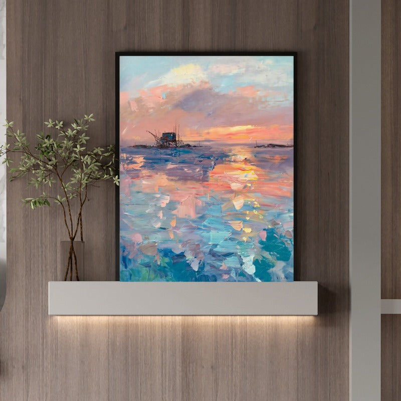 Sunset, Landscape Painting Australia, Hand-painted Canvas,best art galleries for emerging artists,best art galleries in la,best art galleries in usa,best art gallery apps