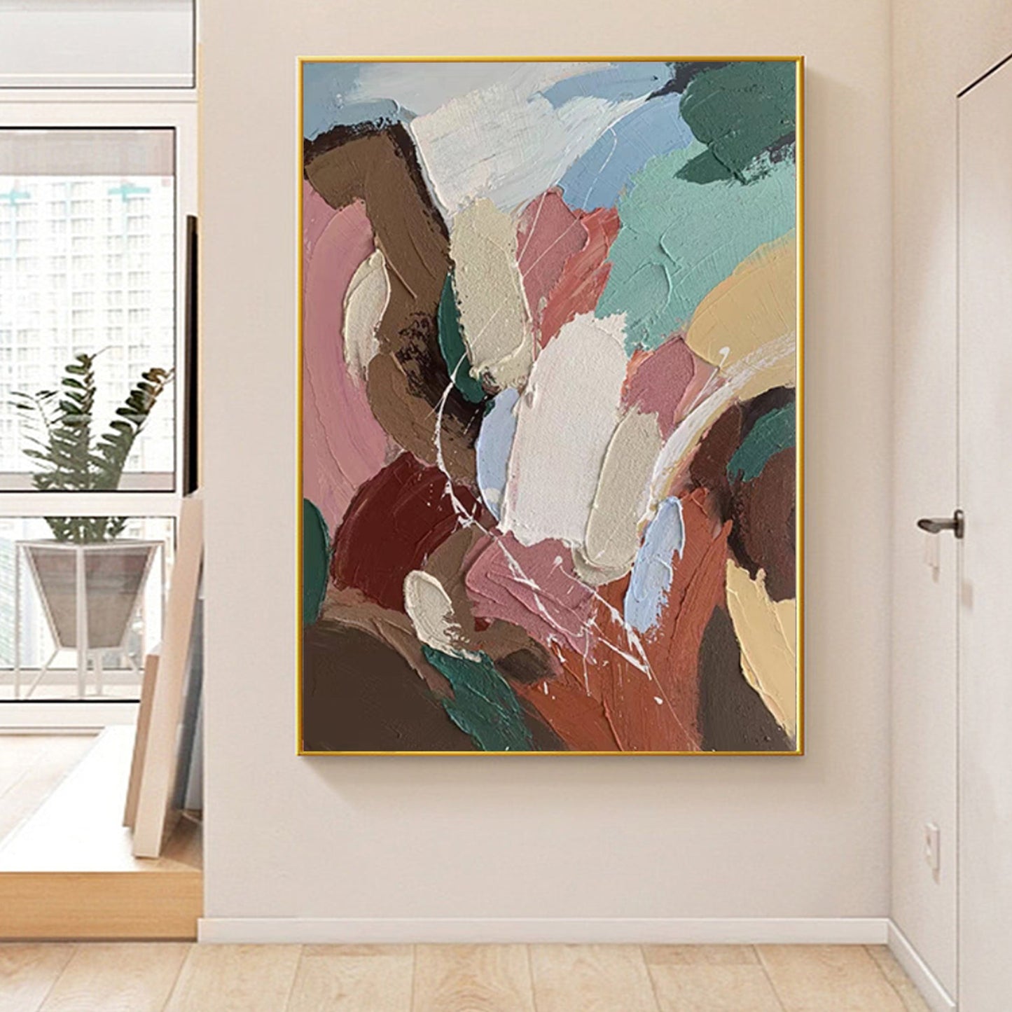 ABSTRACT PAINTING, DANCING ELF , HAND-PAINTED CANVAS