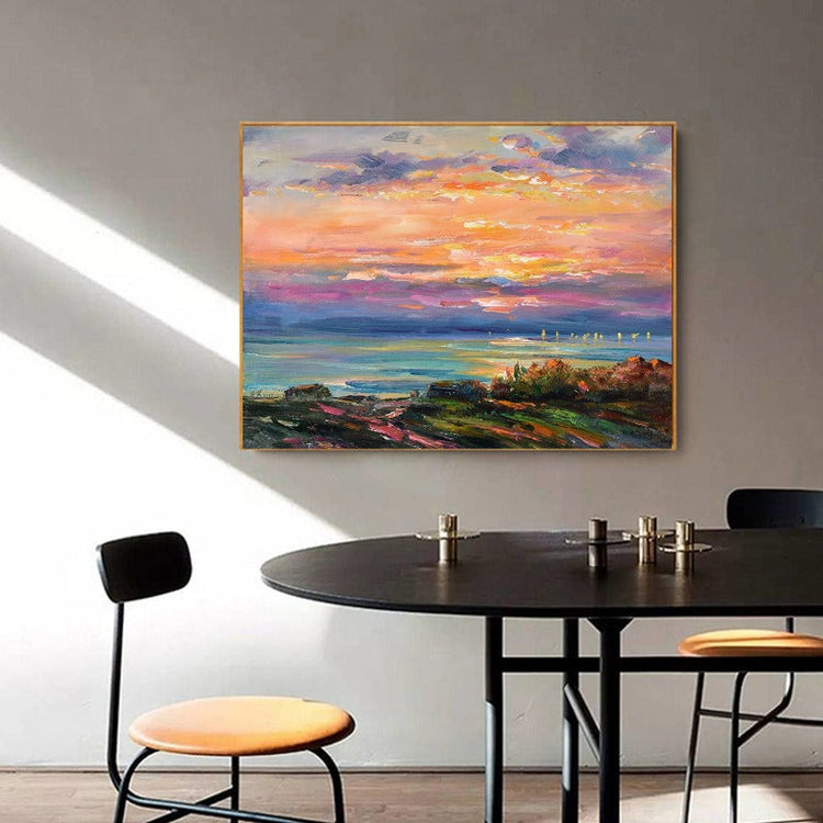 Coastal View, Landscape Painting Australia, Hand-painted Canvas