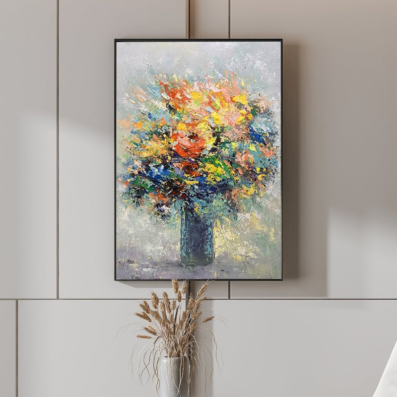 BRUNCH OF FLOWER, HAND-PAINTED CANVAS,birds madhubani painting,birth date of vincent van gogh,birthday of vincent van gogh,birthplace of vincent van gogh,hand-painted canvas, floral painting, home décor, minimalistic design, colors, brush strokes, light, airy, A Brunch of Flower, subtle, stylish