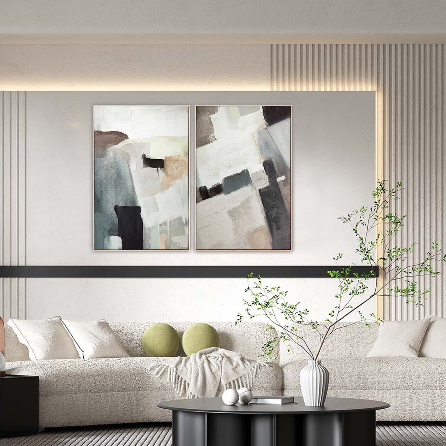 ABSTRACT PAINTING, DIM WORLD, HAND-PAINTED CANVAS