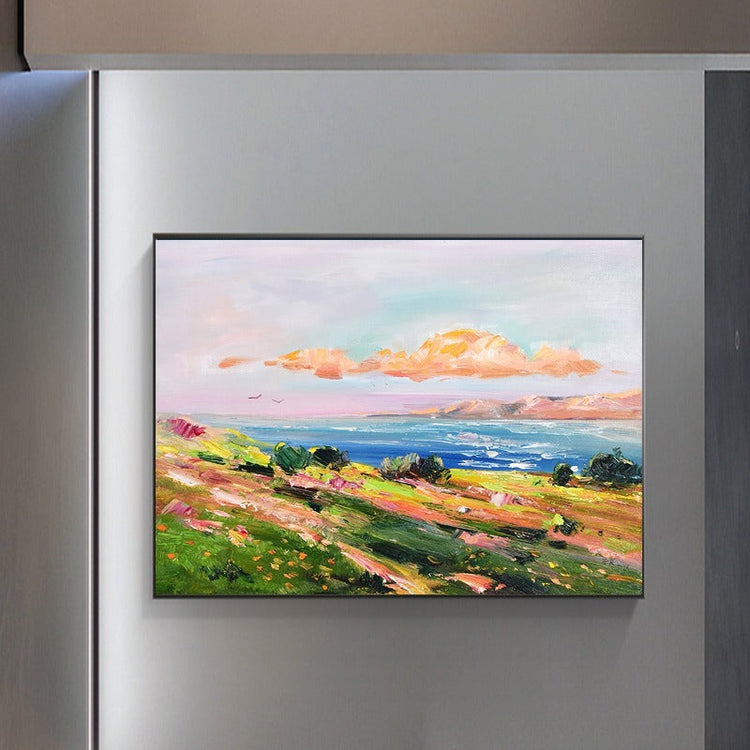 Sunset Coastal, Landscape Painting Australia, Hand-painted Canvas,best artist to invest in,best artists 2020 painting,best arts websites,best artwork 2020,best artwork to invest in
