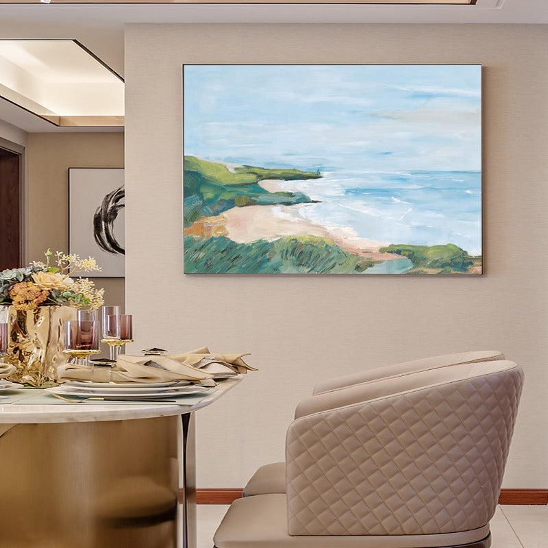 Costal Beach, Landscape Painting Australia, Hand-painted Canvas