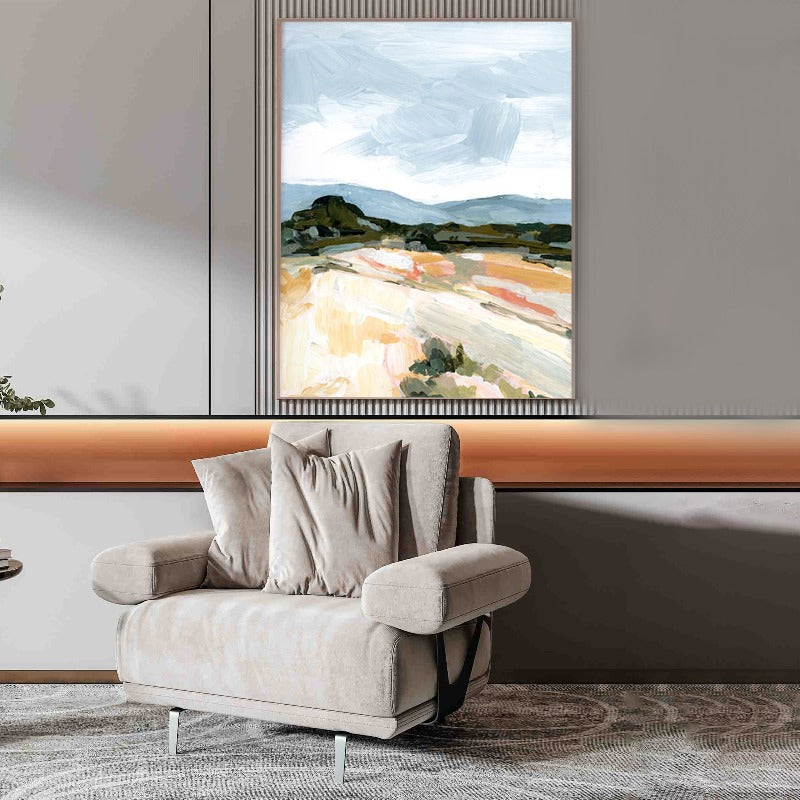 Grey Sky, Landscape Painting Australia, Hand-painted Canvas