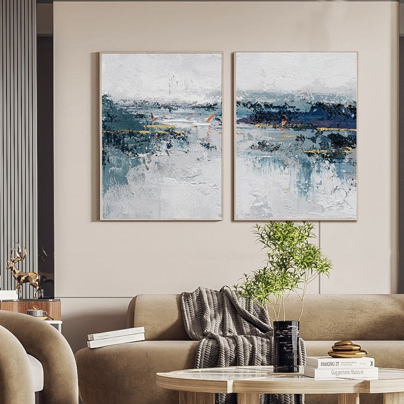 Lakeside, Abstract Painting Australia, Hand-painted Canvas art supplies set | art supply kit | art surrealism | art to buy for investment | art to buy near me