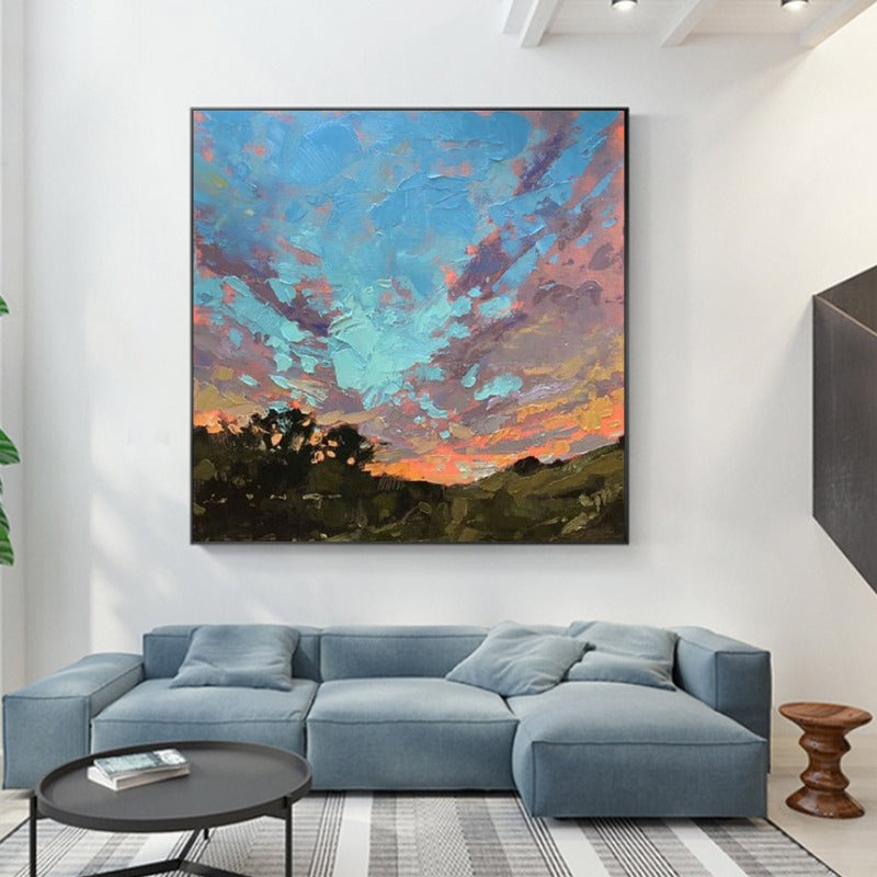 Sunset on the Land, Landscape Painting Australia, Hand-painted Canvas,best art gallery in singapore,best art gallery near me,best art gallery websites,best art investments 2020