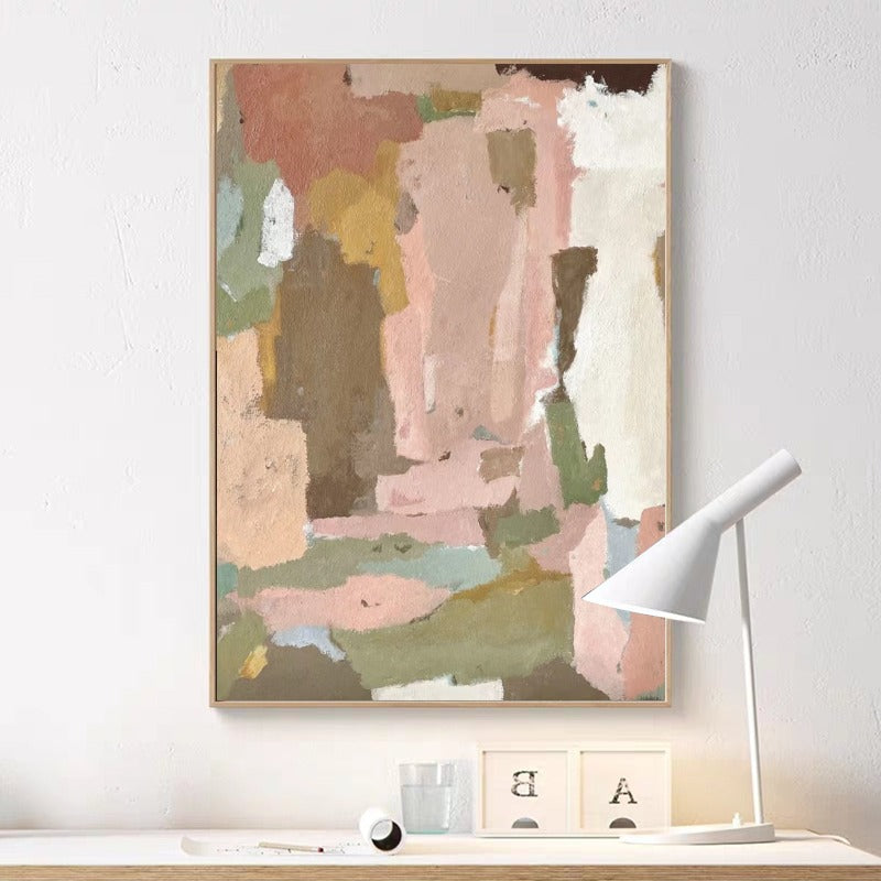 Oasis, Abstract Painting Australia, Hand-painted Canvas,a landscape painting is a work of art in any of the painting media with the main subject being a wide view, or atmospheric perspective