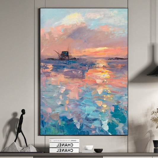 Sunset, Landscape Painting Australia, Hand-painted Canvas,best art galleries for emerging artists,best art galleries in la,best art galleries in usa,best art gallery apps