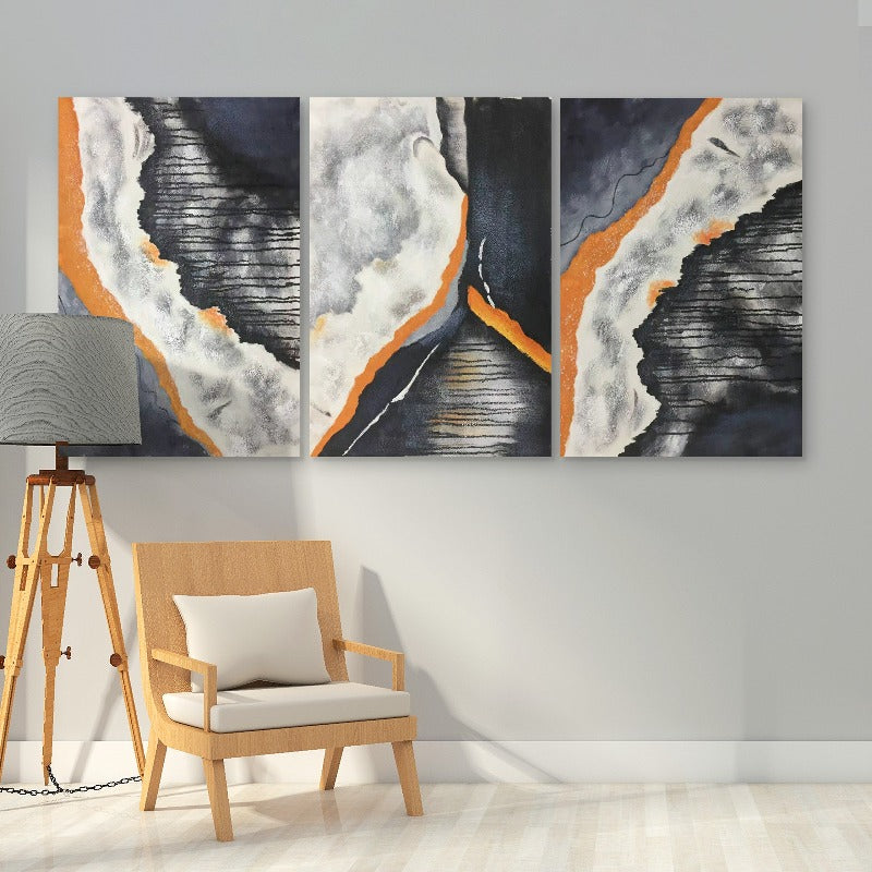 The Steam Dream, Set of 3 Abstract Painting Australiaartgallery,,article about contemporary art,article on madhubani painting,article van goghartgallery,,article about contemporary art,article on madhubani painting,article van gogh
