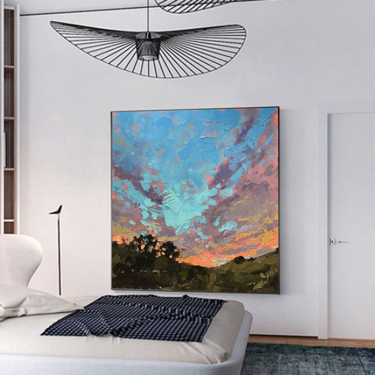 Sunset on the Land, Landscape Painting Australia, Hand-painted Canvas,best art gallery in singapore,best art gallery near me,best art gallery websites,best art investments 2020