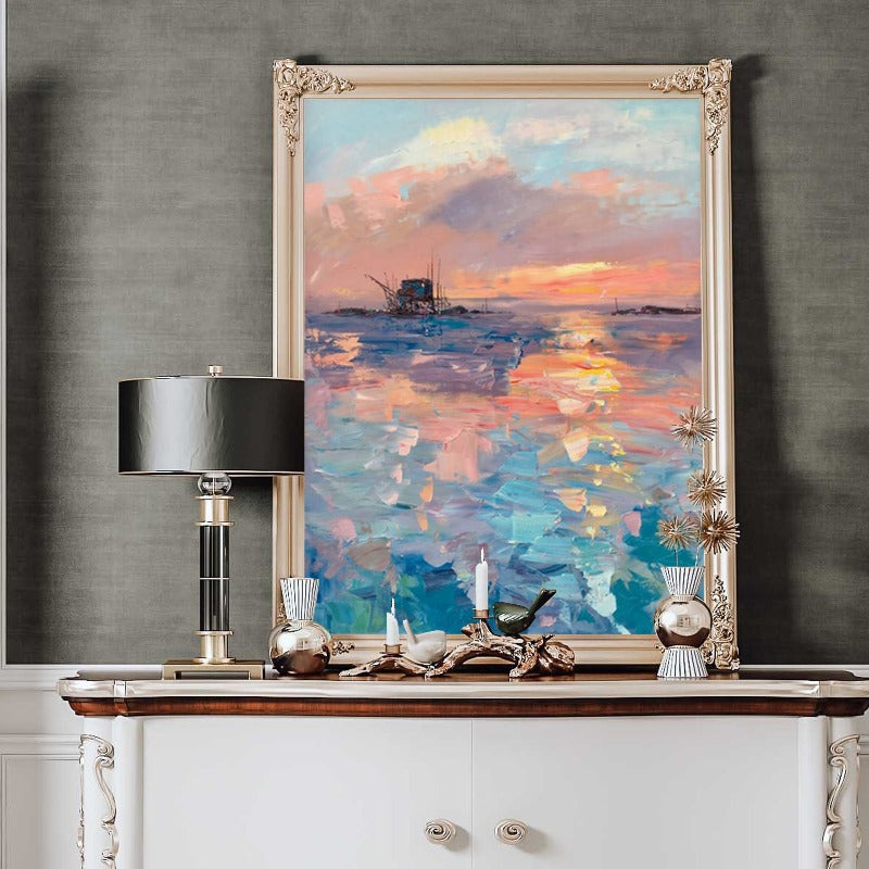 Sunset, Landscape Painting Australia, Hand-painted Canvas,best art galleries for emerging artists,best art galleries in la,best art galleries in usa,best art gallery apps