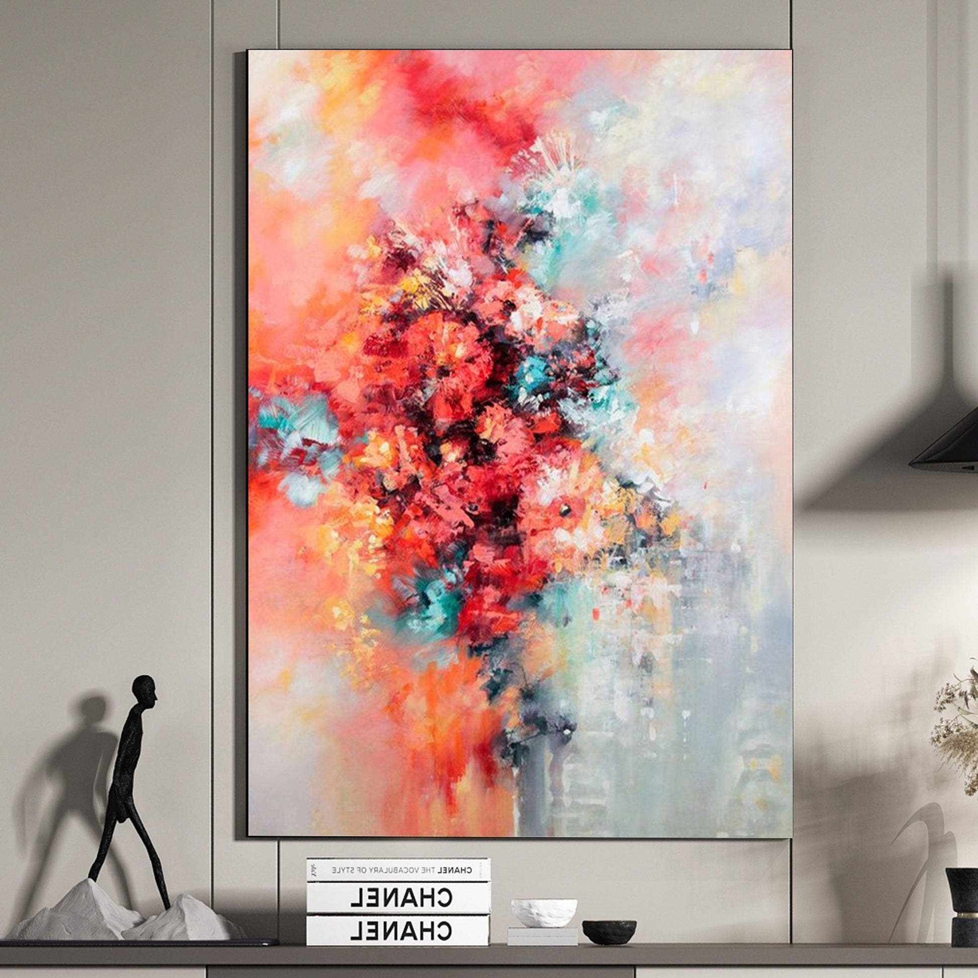 FLOWER PAINTING, ABSTRACT PINK FLOWER, HAND-PAINTED CANVAS,color and light impressionism,color and light of impressionism,color impressionism,color of impressionism,colorful abstract canvas,colorful abstract paintings on canvas,colorful art,colorful art abstract,colorful madhubani art