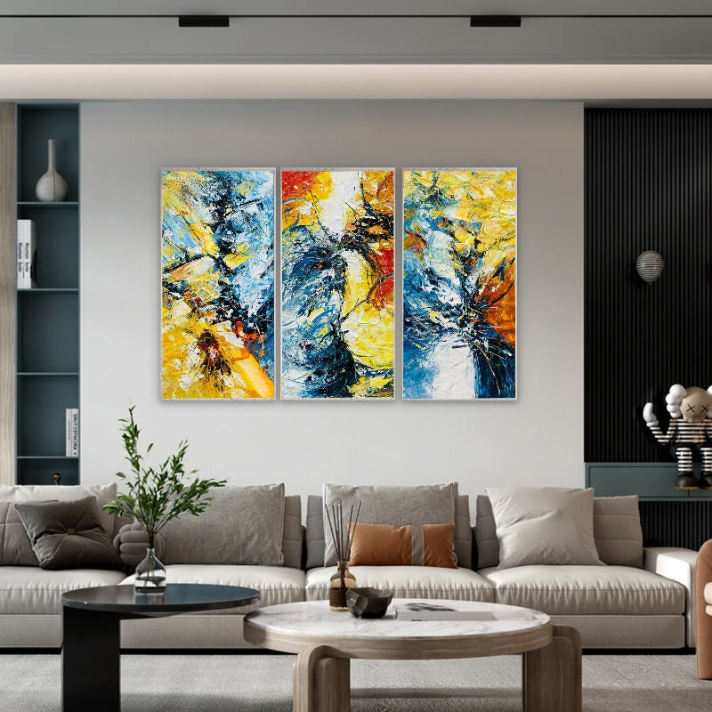 Set of 3 Impasto-abstract Painting Australia, Hand-painted Canvas, Colorful Dreamstore,art work the scream,art work uk,art work websites,art works of van gogh,art works sg,art021
