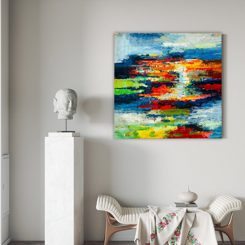 Peaceful Lake, Landscape Painting Australia, Hand-painted Canvas,best kinetic sculptures,best korean photographers,best la galleries,best landscape painters