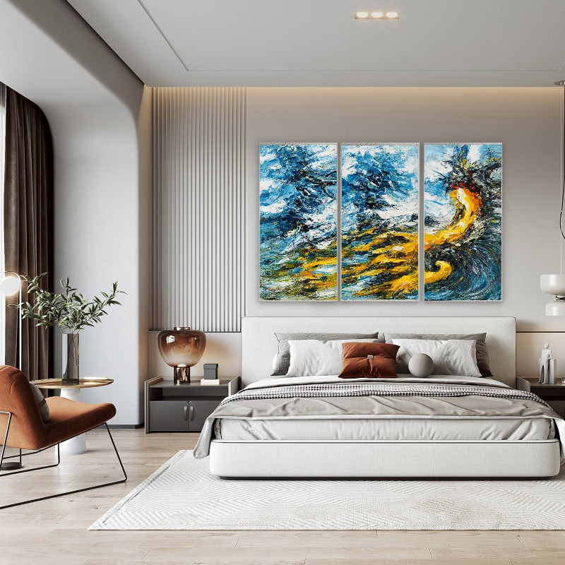 Set of 3 Impasto-abstract Painting Australia, The Chaos, Hand-painted Canvas,art work paintings,art work paintings for sale,art work photos,art work scream,,art work sketch,art work store