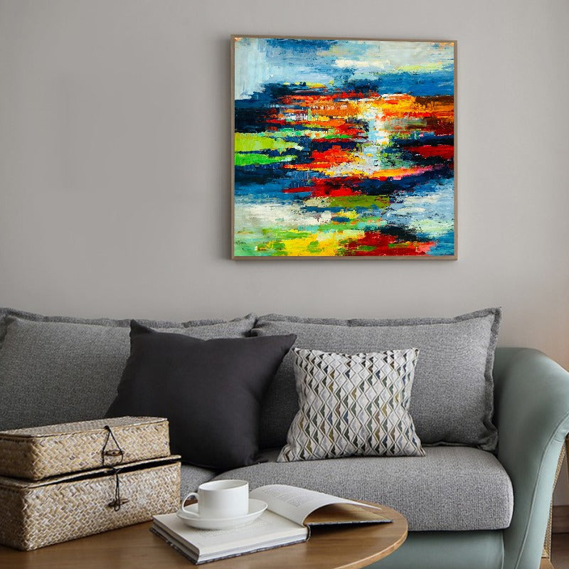 Peaceful Lake, Landscape Painting Australia, Hand-painted Canvas,best kinetic sculptures,best korean photographers,best la galleries,best landscape painters