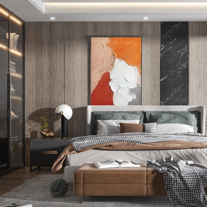 Orange Block, Minimalist Painting Australia, Hand-painted Canvas,artworks of contemporary art,artworks of contemporary artist,artworks of impressionism,artworks of paul gauguin