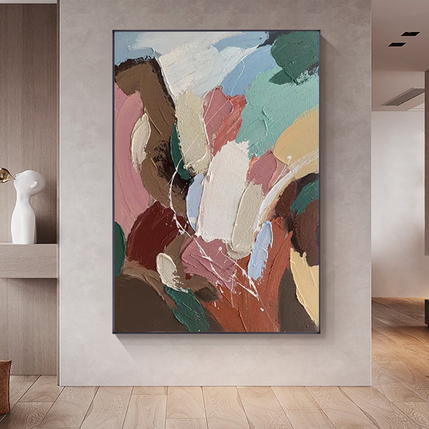 ABSTRACT PAINTING, DANCING ELF , HAND-PAINTED CANVAS