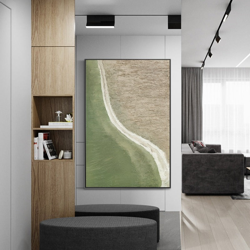 Green Wave, Minimalist Painting Australia, Hand-painted Canvas,attractive pencil drawing,aua abstract,auction my art,auction your art,audrey hepworth,auerbach art