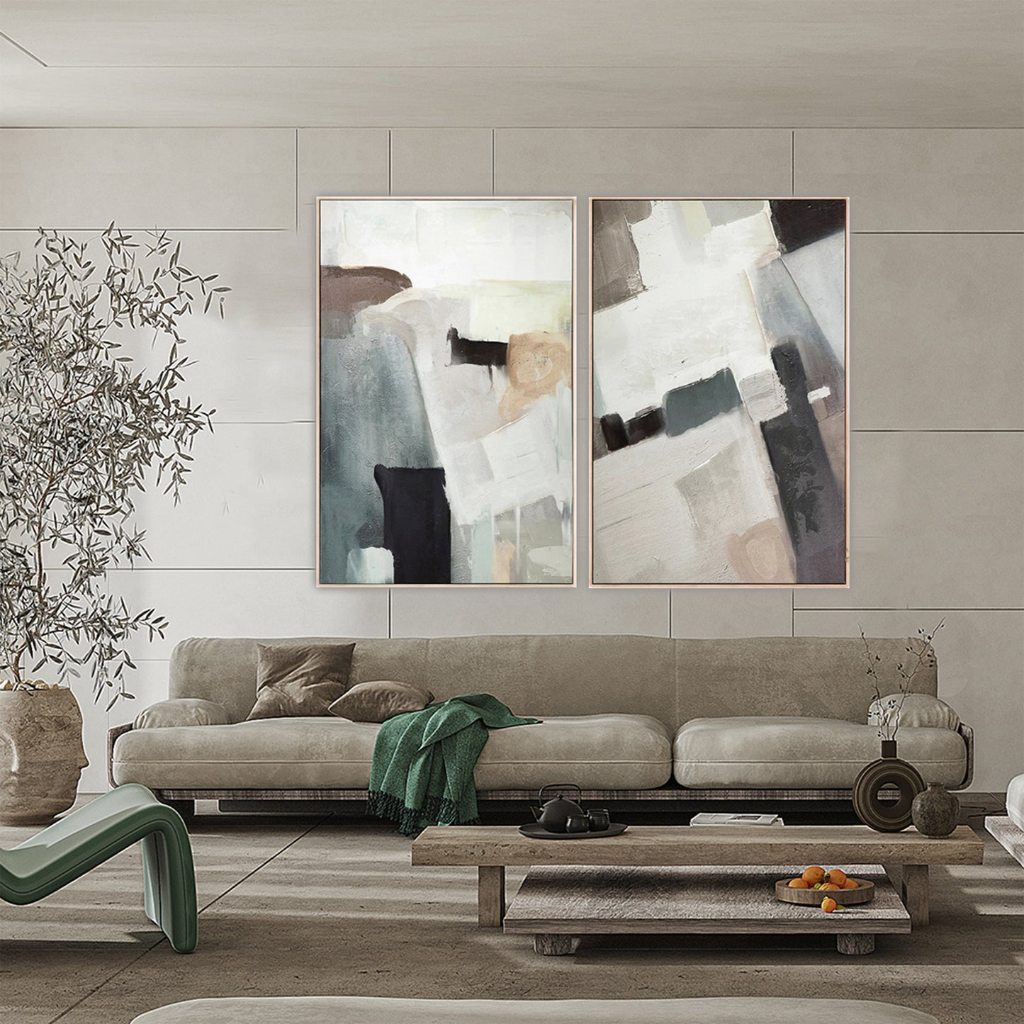 ABSTRACT PAINTING, DIM WORLD, HAND-PAINTED CANVAS